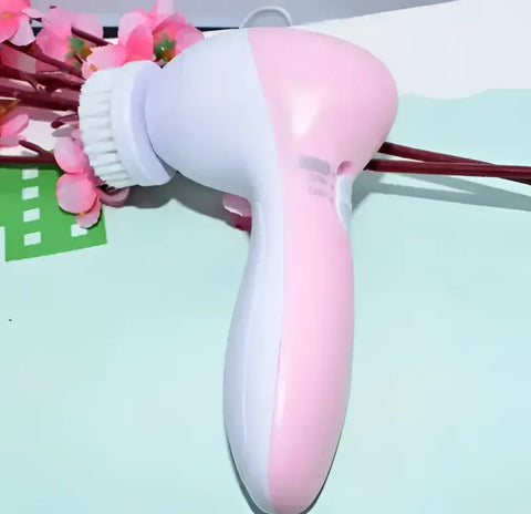 Limpiador eléctrico facial rosa y blanco para una limpieza facial profesional