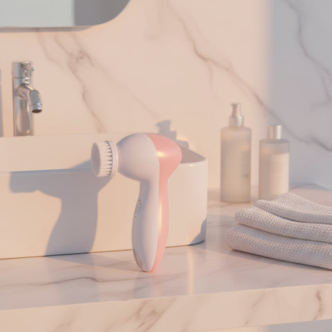 Limpiador eléctrico facial verde y blanco para una limpieza facial profunda y eficaz