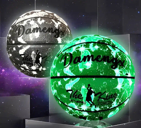 Balón luminoso de baloncesto de cuero suave PU Damengx, ideal para exteriores