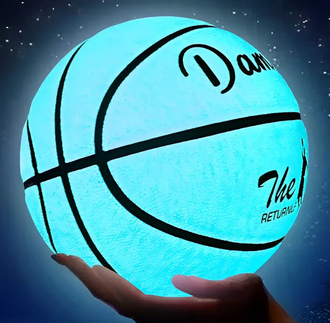 Lámpara luminosa de baloncesto en cuero PU suave, turquesa brillante con Dame y The Return