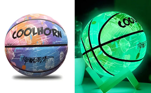 Balón luminoso de baloncesto Coolhorn en cuero suave PU, vibrante y multicolor