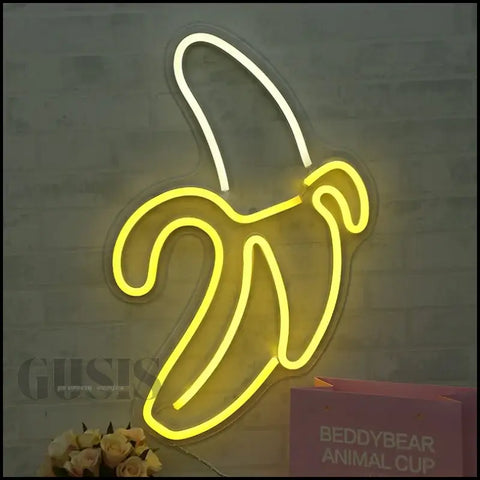 Luz de Neón LED en forma de plátano, ideal para bar neon light decorativo