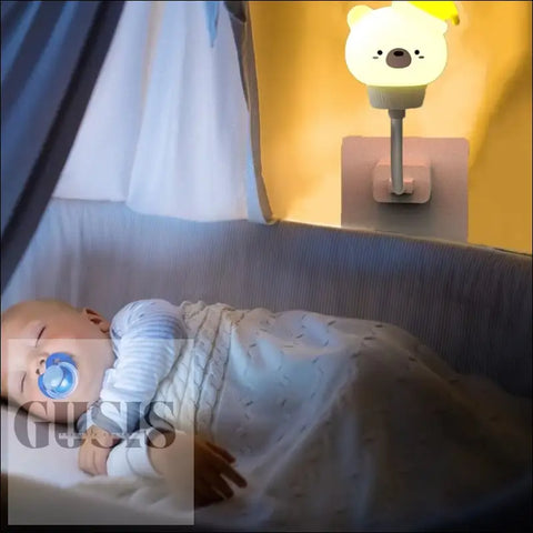 Lámpara de noche LED USB para niños linda lámpara de noche de dibujos animados oso pollito gatito control remoto