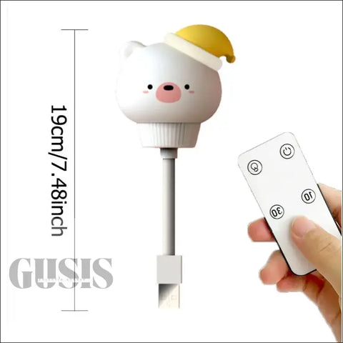 Lámpara de noche LED USB para niños linda lámpara de noche de dibujos animados oso pollito gatito control remoto