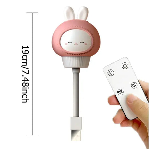 Lámpara de noche LED USB para niños linda lámpara de noche de dibujos animados oso pollito gatito control remoto