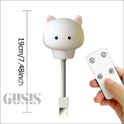 Lámpara de noche LED USB para niños linda lámpara de noche de dibujos animados oso pollito gatito control remoto