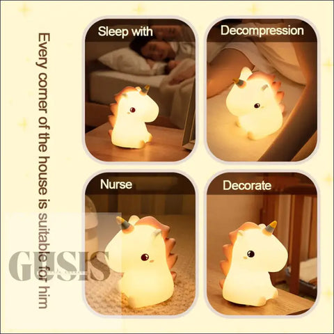 Luz Nocturna LED para Niños, unicornio luminoso ideal como led night light