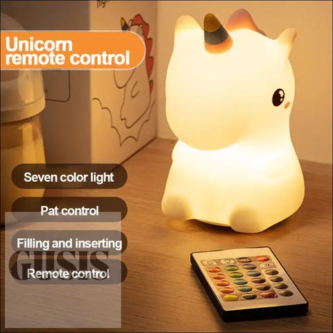 Luz Nocturna LED para Niños, unicornio iluminado y control remoto, ideal como led night light