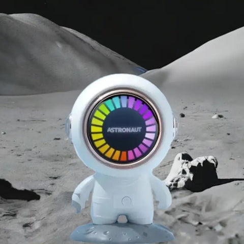subwoofer  astronauta con pantalla multicolor
