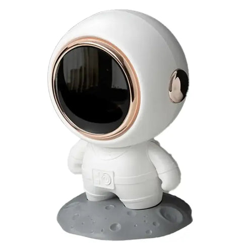 altavoz en forma de astronauta con pantalla con forma de casco redondo