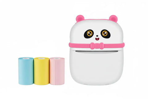 Mini impresora bluetooth portátil panda blanco con orejas rosas