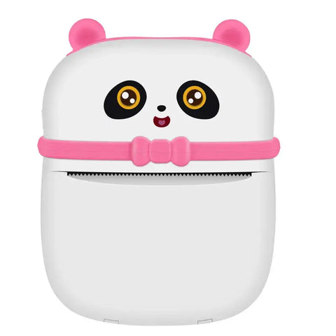 impresora térmica con forma de panda blanco con orejas rosas