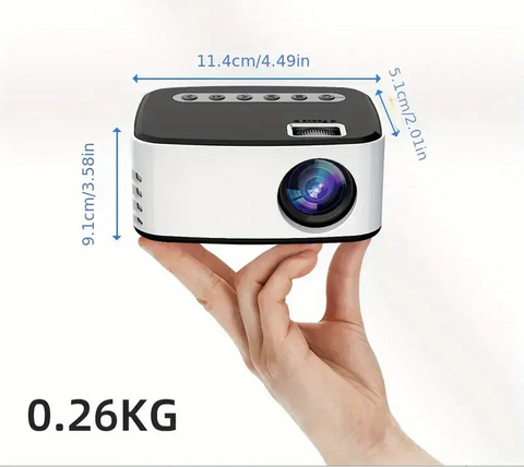 Proyector mini inalámbrico para teléfono, blanco con acentos negros, 0.26kg