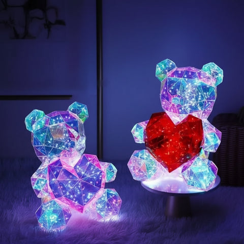 Iluminacion electronica de osos de peluche con corazones para audio en Color Spark Luminous Bear