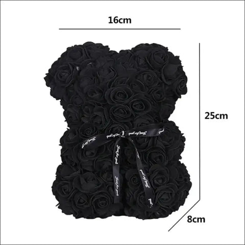 Oso de rosas, peluche artificial negro, ideal para San Valentín y aplicaciones decorativas