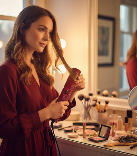 Creando ondas suaves con la plancha y rizador de pelo 2 en 1 LUUM
