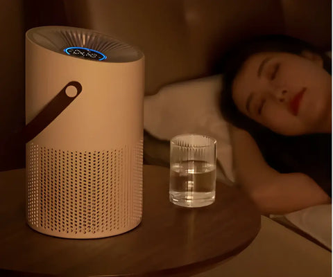 Purificador de Aire Compacto con iones Negativos y Luz UVC - Esterilizador de aire de escritorio