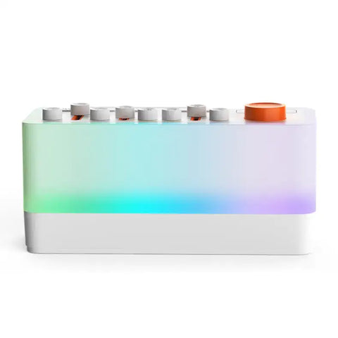Altavoz RGB Sleep Speaker blanco y naranja con luces LED multicolor