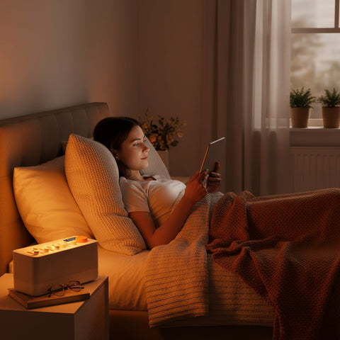 Lámpara nocturna multicolor para crear ambiente relajante antes de dormir