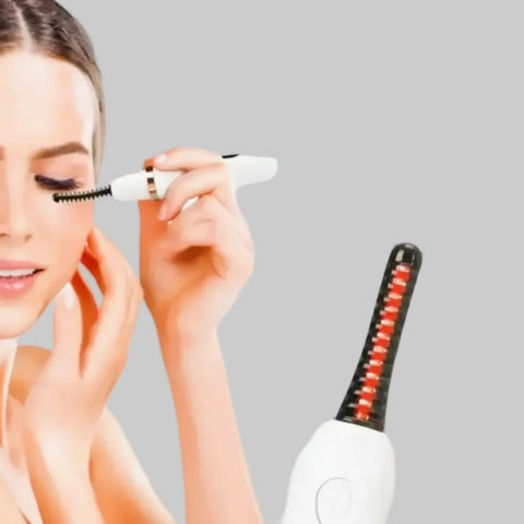 Rizador de pestañas recargable con calor y pantalla digital para un curvado natural