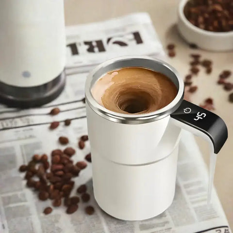Taza eléctrica para mezclar bebidas con display de temperatura y auto-mezcla electrónica