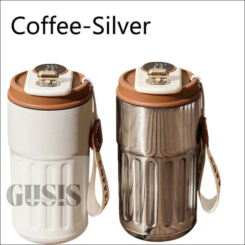 Taza Inteligente de 450 ml – Acero Inoxidable 316 Mantén la Temperatura y Llévala Contigo - Silver-Coffee / 450ml